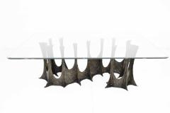 Paul Evans Paul Evans Brutalist Stalagmite Bronze and Resin Base Dining Table 1972 Signed - 1255629