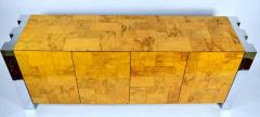 Paul Evans Paul Evans Cityscape Console in Burl Wood and Chrome - 1269883