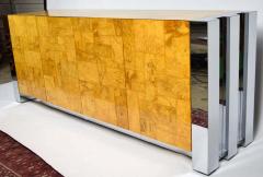 Paul Evans Paul Evans Cityscape Console in Burl Wood and Chrome - 1269884