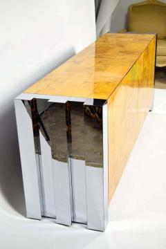 Paul Evans Paul Evans Cityscape Console in Burl Wood and Chrome - 1269885