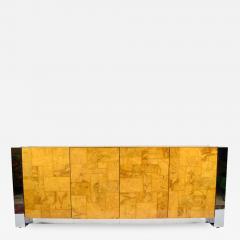 Paul Evans Paul Evans Cityscape Console in Burl Wood and Chrome - 1270861