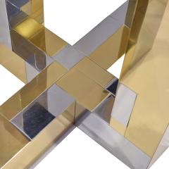 Paul Evans Paul Evans Cityscape Dining Table in Tessellated Chrome and Brass 1970s - 1695003