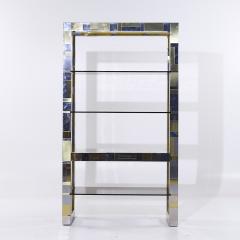 Paul Evans Paul Evans Cityscape Mid Century Brass and Chrome Freestanding Bookcase - 4208548