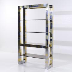 Paul Evans Paul Evans Cityscape Mid Century Brass and Chrome Freestanding Bookcase - 4208550