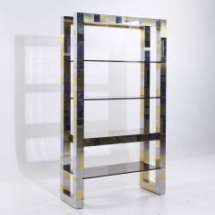 Paul Evans Paul Evans Cityscape Mid Century Brass and Chrome Freestanding Bookcase - 4208551