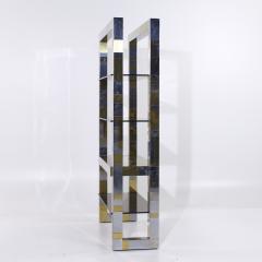 Paul Evans Paul Evans Cityscape Mid Century Brass and Chrome Freestanding Bookcase - 4208555