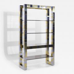 Paul Evans Paul Evans Cityscape Mid Century Brass and Chrome Freestanding Bookcase - 4208583