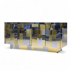 Paul Evans Paul Evans Cityscape Mid Century Chrome and Brass Cabinet Credenza - 4378383