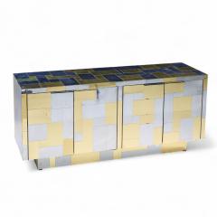 Paul Evans Paul Evans Cityscape Mid Century Chrome and Brass Cabinet Credenza - 4378386