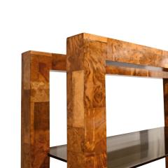 Paul Evans Paul Evans Etagere Writing Desk in Walnut Burl with Bronze Glass Shelves 1973 - 2711695