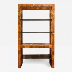 Paul Evans Paul Evans Etagere Writing Desk in Walnut Burl with Bronze Glass Shelves 1973 - 2721014