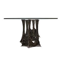 Paul Evans Paul Evans Iconic Sculptured Bronze Dining Table 1970 Signed and Dated  - 3895722