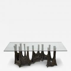 Paul Evans Paul Evans Iconic Sculptured Bronze Dining Table 1970 Signed and Dated  - 3898332