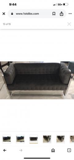 Paul Evans Paul Evans Inspired Cubist Chrome Loveseat Or Sofa - 4224769