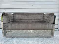 Paul Evans Paul Evans Inspired Cubist Chrome Loveseat Or Sofa - 4224770