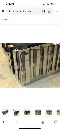 Paul Evans Paul Evans Inspired Cubist Chrome Loveseat Or Sofa - 4224773
