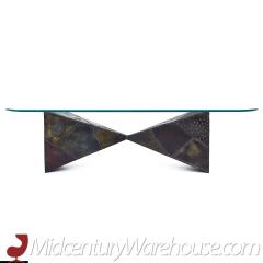 Paul Evans Paul Evans Mid Century Sculpted Steel and Polychrome Bowtie Coffee Table - 3693328