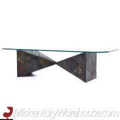 Paul Evans Paul Evans Mid Century Sculpted Steel and Polychrome Bowtie Coffee Table - 3693329