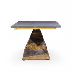 Paul Evans Paul Evans Mid Century Welded Enameled Steel Gold Leaf and Slate Coffee Table - 4546132