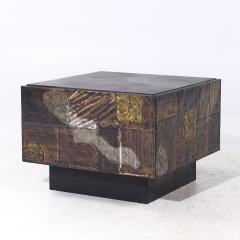 Paul Evans Paul Evans Mid Century Welded and Patinaed Steel Patchwork Side Table - 4035097