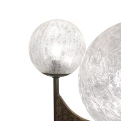 Paul Evans Paul Evans Rare Large Chandelier in Bronze with Crackled Glass Globes 1970s - 3943409