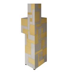 Paul Evans Paul Evans Rare Sculpture Pedestal in Polished Brass and Chrome 1970s Signed  - 4154731