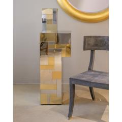 Paul Evans Paul Evans Rare Sculpture Pedestal in Polished Brass and Chrome 1970s Signed  - 4154734