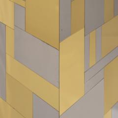 Paul Evans Paul Evans Rare Sculpture Pedestal in Polished Brass and Chrome 1970s Signed  - 4154735