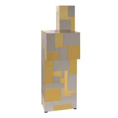 Paul Evans Paul Evans Rare Sculpture Pedestal in Polished Brass and Chrome 1970s Signed  - 4154737