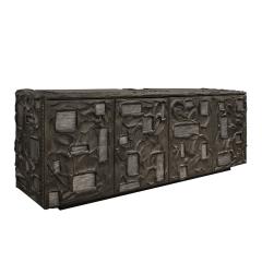 Paul Evans Paul Evans Rare and Important Sculpted Bronze Cabinet with Steel Elements 1969 - 4100431