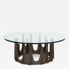 Paul Evans Paul Evans Round Stalagmite Coffee Table in Sculptured Bronze 1969 Signed  - 1953394