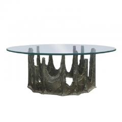 Paul Evans Paul Evans Sculpted Bronze PE 128 Stalagmite Coffee Table 1971 Signed  - 4150930