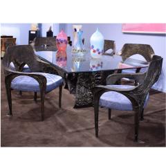 Paul Evans Paul Evans Set of 6 Rare Sculpted Bronze Dining Chairs 1969 signed and Dated  - 2937703