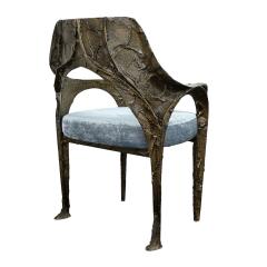 Paul Evans Paul Evans Set of 6 Rare Sculpted Bronze Dining Chairs 1969 signed and Dated  - 2937705