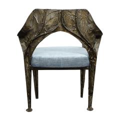 Paul Evans Paul Evans Set of 6 Rare Sculpted Bronze Dining Chairs 1969 signed and Dated  - 2937706