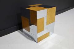 Paul Evans Paul Evans Signed Side Table in Burl Wood and Chrome - 2083284