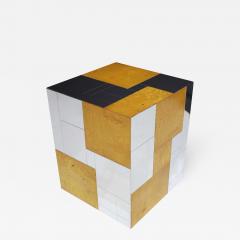 Paul Evans Paul Evans Signed Side Table in Burl Wood and Chrome - 2083844