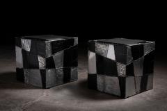 Paul Evans Paul Evans Studio Argente PE 37 Cube Tables Exceptionally Clean Pair 1970s - 4239807