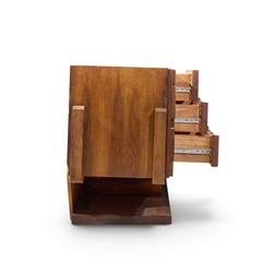 Paul Evans Paul Evans Style Canadian Brutalist Walnut 9 Drawer Pedestal Lowboy Dresser - 4721237