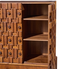 Paul Evans Paul Evans Style Canadian Brutalist Walnut Pedestal Armoire Highboy Dresser - 4721304