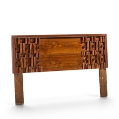 Paul Evans Paul Evans Style Mid Century Canadian Brutalist Walnut Queen Headboard - 4722303