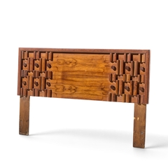 Paul Evans Paul Evans Style Mid Century Canadian Brutalist Walnut Queen Headboard - 4722304