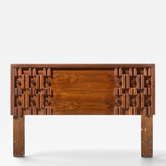 Paul Evans Paul Evans Style Mid Century Canadian Brutalist Walnut Queen Headboard - 4727937