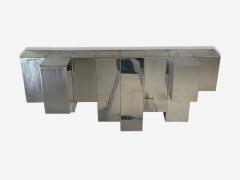 Paul Evans Paul Evans Style Patchwork Chrome Mirrored Wall Shelf USA 1980s - 4454905