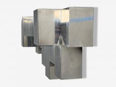 Paul Evans Paul Evans Style Patchwork Chrome Mirrored Wall Shelf USA 1980s - 4454907