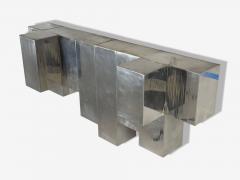 Paul Evans Paul Evans Style Patchwork Chrome Mirrored Wall Shelf USA 1980s - 4454908