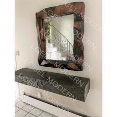 Paul Evans Paul Evans Unique Bronze Resin Wall Mounted Console Table 1975 Signed  - 2821971