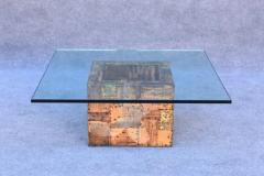 Paul Evans Paul Evans for Directional Brutalist Patchwork Coffee Table with Original Glass - 3548994