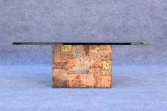 Paul Evans Paul Evans for Directional Brutalist Patchwork Coffee Table with Original Glass - 3548997