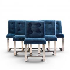 Paul Evans Paul Evans for Directional Mid Century Chrome Cantilever Dining Chair Set of 6 - 4600480